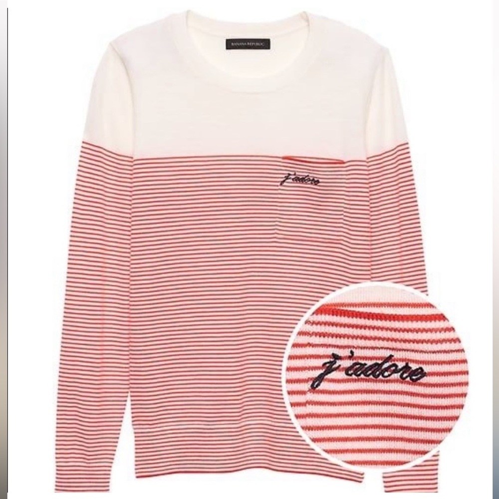 Banana Republic "J'Adore" Extra Fine Merino Wool
Sweater Striped Sz XS